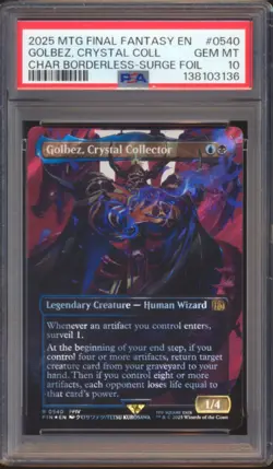 MTG FINAL FANTASY GOLBEZ CRYSTAL COLLECTOR BORDERLESS SURGE FOIL #0540 PSA 10! - Image 1
