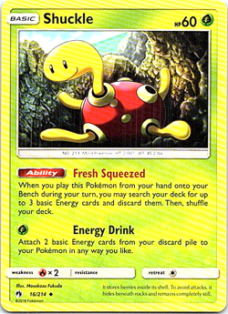 Shuckle 16/214 Pokemon Lost Thunder Regular Light Play - Image 1