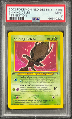 2002 Pokemon Neo Destiny Shining Celebi 106/105 1st Edition PSA 9 Mint - Image 1