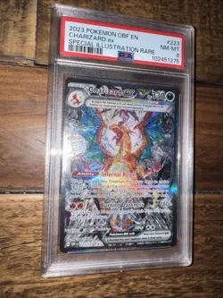 2023 Pokemon Obsidian Flames Charizard ex 223/197 Special Illustration PSA 8 - Image 1