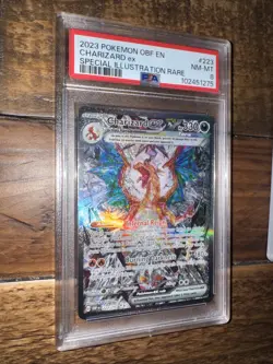2023 Pokemon Obsidian Flames Charizard ex 223/197 Special Illustration PSA 8 - Image 4