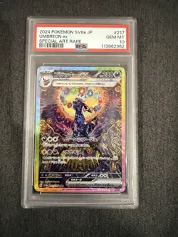 Pokemon Umbreon ex 217/187 Sv8a Terastal Fest Ex Special Art Rare Holo PSA 10 - Image 1