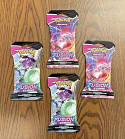 Pokemon TCG: Sword & Shield Fusion Strike Sleeved Booster Pack LOT of *4*! New! - Image 1