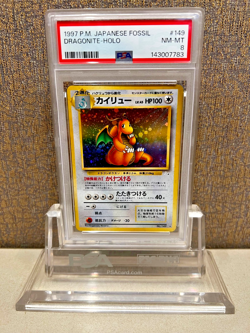 1997 Pokemon Japanese Fossil Dragonite Holo #149 PSA 8 NM-MT - Image 1