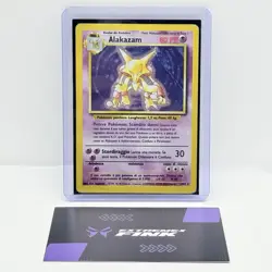 CARTA POKEMON CARD ALAKAZAM HOLO 1/102 - ITA - SET BASE - PLAYED / POOR - Image 1
