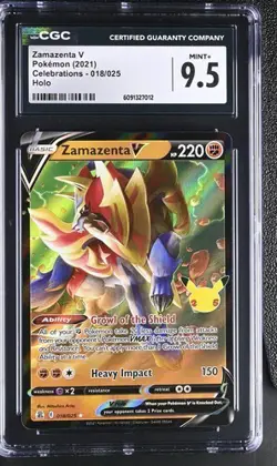 ✨✨ CGC 9.5 Zamazenta V Celebrations 018/025 Ultra Rare Pokemon Card - Image 1