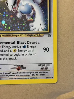 Lugia Neo Genesis Holo Card 9/111 Unlimited Rare, LP/NM Condition, Pokemon TCG - Image 5