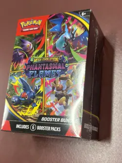 Mega Evolution Phantasmal Flames Booster Bundle Trading Card Game New Sealed - Image 1