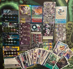 Digimon Cards!! Rares SR R Cards Holo Foil Cards Life Counters Big Lot - Image 1