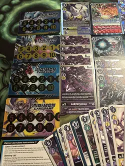 Digimon Cards!! Rares SR R Cards Holo Foil Cards Life Counters Big Lot - Image 2