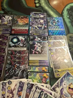 Digimon Cards!! Rares SR R Cards Holo Foil Cards Life Counters Big Lot - Image 3