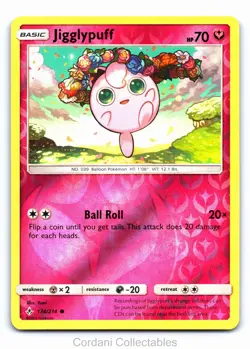 Jigglypuff 134/214 - Unbroken Bonds - Reverse Holo Pokemon Card - Near Mint - Image 1