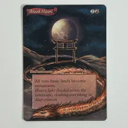 Blood Moon MTG Alter Art hand painted Magic the Gathering Altered - Image 1