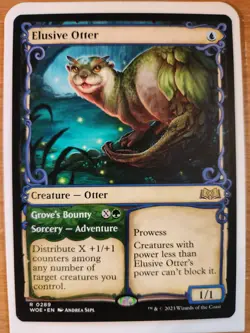 Elusive Otter NM SHOWCASE Wilds of Eldraine MTG FREE SHIPPING - Image 1