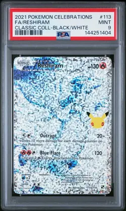 2021 POKEMON CELEBRATIONS CLASSIC COLLECTION #113 FULL ART/RESHIRAM PSA 9 - Image 1
