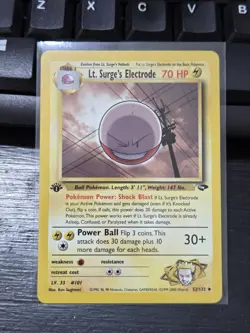 Pokemon Card - Lt. Surge's Electrode 1st Edition Gym Challenge 52/132 Uncommon - Image 1