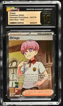 CGC 10 Pristine Ortega 141/131 2025 Prismatic Evolutions Ultra Rare Holo Pokemon - Image 1