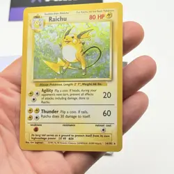CARTA POKEMON RAICHU HOLO 14/102- ENG - 2000 - BASE SET - GOOD - Image 3
