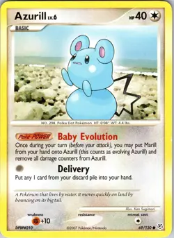 Azurill 69/130 Diamond and Pearl Pokemon TCG LP Normal - Image 1