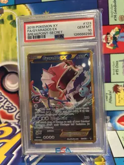 2016 POKEMON XY BREAKPOINT SECRET #123 FULL ART/GYARADOS EX PSA 10 - Image 1