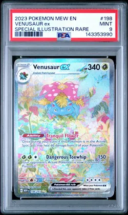 2023 POKEMON MEW EN-151 SPECIAL ILLUSTRATION RARE #198 VENUSAUR EX PSA 9 - Image 1
