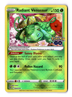 Radiant Venusaur 004/078 Pokemon GO Holo - Image 1