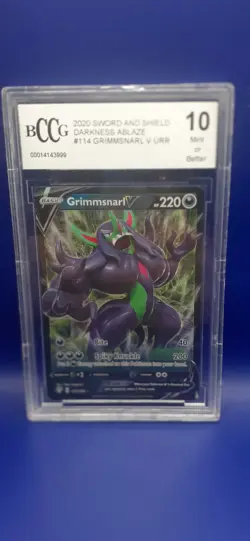 GRIMMSNARL V 2020 POKEMON DARKNESS ABLAZE RARE HOLO 114/189 CGC 10 - Image 1
