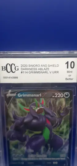 GRIMMSNARL V 2020 POKEMON DARKNESS ABLAZE RARE HOLO 114/189 CGC 10 - Image 2