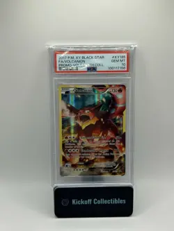 2017 Pokemon XY Black Star Promo Mythical Full Art Volcanion XY185 PSA 10 - Image 1
