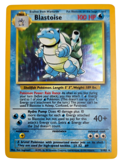 Blastoise 2/102 Pokemon 1999 Base Set Unlimited WOTC Holo Rare LP/NM- - Image 1