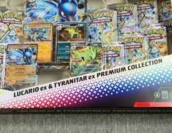 Pokemon Prismatic Evolutions Lucario Ex & Tyranitar Ex Premium Collection New - Image 4