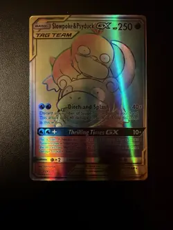 Pokemon Slowpoke & Psyduck GX Full Art Secret Rare TAG TEAM SM11 Holo 239/236 - Image 1
