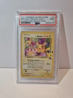 Pokemon Celebrations Birthday Pikachu #24 Holo Classic Collection PSA 9 - Image 1