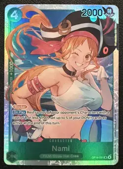 Nami OP14-031 SR Foil One Piece The Azure Sea's Seven OP TCG Waifu - Image 1