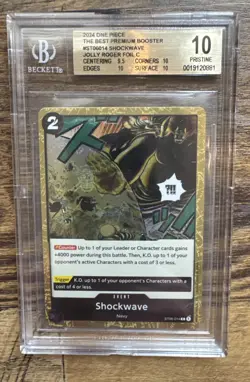 2024 One Piece The Best Premium Booster ST06014 Shockwave Jolly Roger Foil BGS10 - Image 1