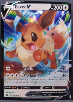 Eevee V 108/159 Crown Zenith Pokemon Pokemon Card English Near Mint - Image 1
