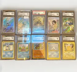 Pokemon CGC PSA Graded Lot of 10 Slabs Cards Snorlax, 151, Pikachu, Erika’s SIR - Image 1