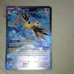 Pokemon Zapdos ex Ultra Rare Full Art Holo 200 HP MEVI 202/165 Card - Image 1