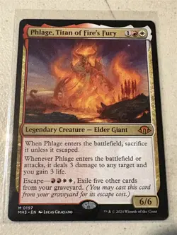 mtg Phlage Titan of Fire's Fury, mythic elder giant, Modern Horizons 3, unplayed - Image 1