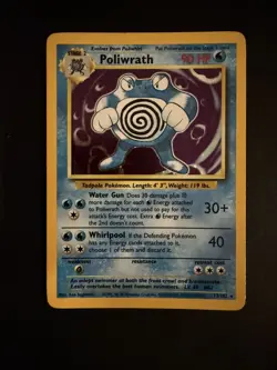 Pokemon TCG Poliwrath Base Set 13/102 Holo Unlimited Holo Rare light play LP - Image 1