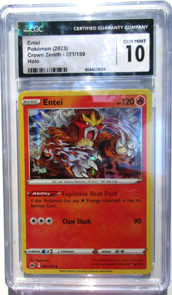 2023 ENTEI Crown Zenith Holo Sword and Shield 021/159 HP 120 Grade CGC 10 - Image 2