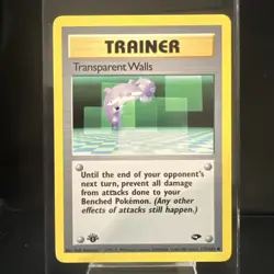 Pokemon TCG Transparent Walls 125/132 1st Edition Gym Challenge Common NM - Image 1
