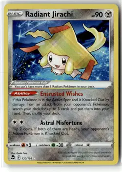 Radiant Jirachi ⭐ 120/195 Holo Radiant Rare Silver Tempest 2022 Pokemon NM - Image 1