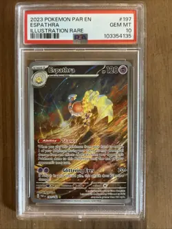 2023 POKEMON PAR EN-PARADOX RIFT ILLUSTRATION RARE #197 ESPATHRA PSA 10 - Image 1