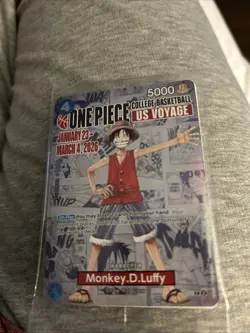 One Piece Monkey.D.Luffy [College Basketball US Voyage] P-055 Promo Card SEALED - Image 1