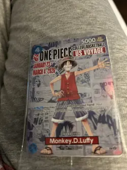 One Piece Monkey.D.Luffy [College Basketball US Voyage] P-055 Promo Card SEALED - Image 2