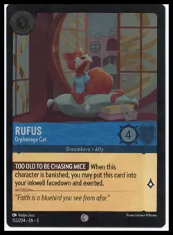 Disney Lorcana Into the Inklands Rufus Orphanage Cat 153/204 Foil - Image 1