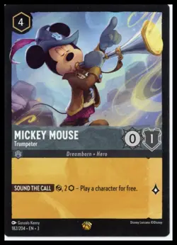 Disney Lorcana Into the Inklands Mickey Mouse Trumpeter 182/204 Legendary Regula - Image 1