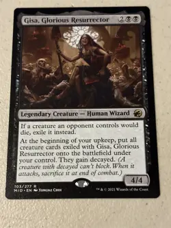 mtg Gisa Glorious Resurrector, Midnight Hunt human wizard, unplayed - Image 1