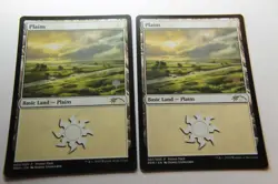 MTG Plains x2- -M20 Promo Packs-Lightly Played - Image 1